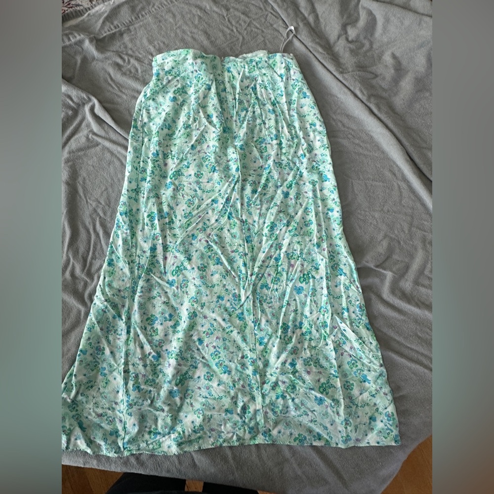 Floral Maxi Dress in Green and White